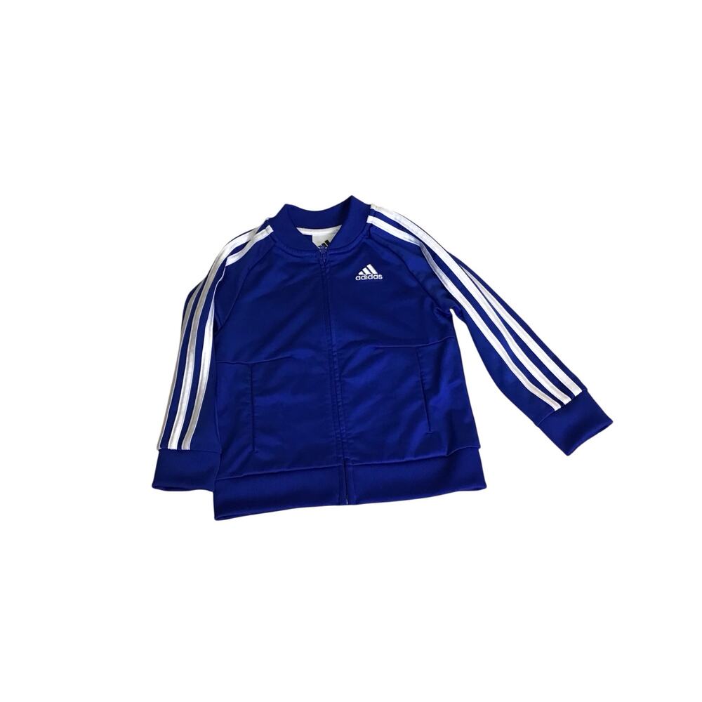 Adidas 3 Stripe Track Jacket Blue/White Toddler Size 4t Kids activewear Playwear